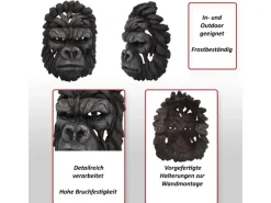 Discount MCW Deko Schädel H41 Gorillakopf 34cm Schwarz