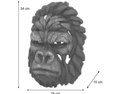 Discount MCW Deko Schädel H41 Gorillakopf 34cm Schwarz