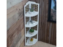 Discount MCW Eckregal K85 Geflecht Braun Weiß