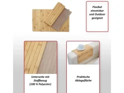 Sale MCW 2er-Set Armlehnen-Ablage E72 Sofa-Butler Flexablage Bambus Flexibel 45x30cm