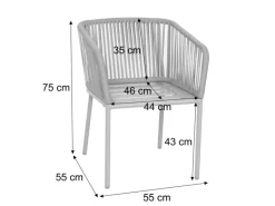 MCW 2er-Set Gartenstuhl N41 Kissen Taupe