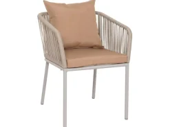 MCW 2er-Set Gartenstuhl N41 Kissen Taupe