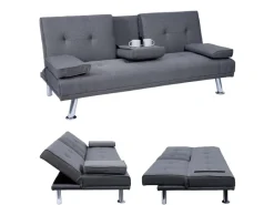 Hot MCW 3er-Sofa F60 Textil Dunkelgrau