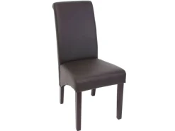 Clearance MCW Esszimmerstuhl Cesena 2er Set Kunstleder Matt Dunkle Füße Braun