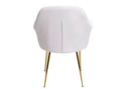 Best MCW Esszimmerstuhl F18 6er-Set Samt Creme-Weiß Goldene Beine Cremeweiß