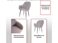 Best MCW Esszimmerstuhl F18 6er-Set Samt Goldene Beine Schwarz