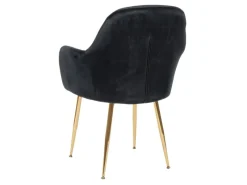 Best MCW Esszimmerstuhl F18 6er-Set Samt Goldene Beine Schwarz