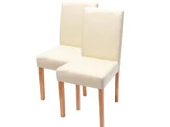 MCW Esszimmerstuhl Littau 2er-Set Leder Helle Beine