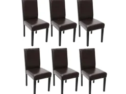 MCW Esszimmerstuhl Littau Kunstleder 6er-Set Kunstleder Dunkle Beine