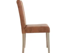 Best MCW Esszimmerstuhl Littau Textil 4er-Set Textil Wildlederimitat Beine Struktur - Eiche Braun