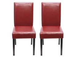 MCW Esszimmerstuhl Littau 2er-Set Leder Dunkle Beine