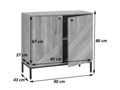 Best MCW Highboard L95 86x90x43cm