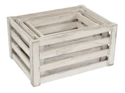 Sale MCW Holzkiste C56 3er-Set Shabby Weiß