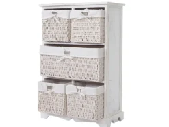 MCW Kommode Derby 5 Schubladen Shabby-Look Weiß