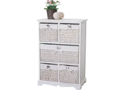 MCW Kommode Derby 5 Schubladen Shabby-Look Weiß