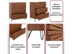 New MCW Kommode M49 3 Schubladen Natur