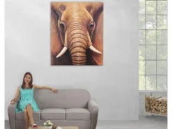 MCW Ölgemälde Nahaufnahme Elefant Handgemalt