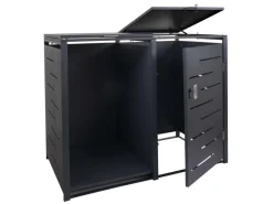 Outlet MCW Mülltonnenverkleidung E83-B Anthrazit Stahl 117x132x82cm