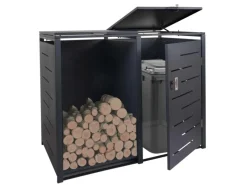 Outlet MCW Mülltonnenverkleidung E83-B Anthrazit Stahl 117x132x82cm
