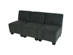 Hot MCW Modular 3-Sitzer Sofa Couch Moncalieri -Grau ohne Armlehnen Anthrazit
