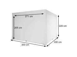 MCW Pergola L46 mit Seitenwand 3x3m