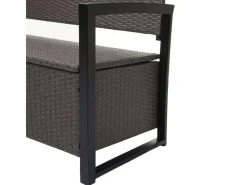 MCW Poly-Rattan 2er Sitzbank F39 -meliert Kissen