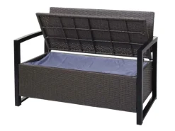 MCW Poly-Rattan 2er Sitzbank F39 -meliert Kissen