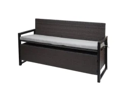 Outlet MCW Poly-Rattan 3er Sitzbank F39 Kissen Grau