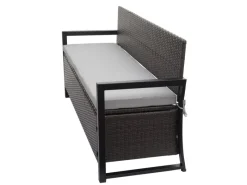 Outlet MCW Poly-Rattan 3er Sitzbank F39 Kissen Grau