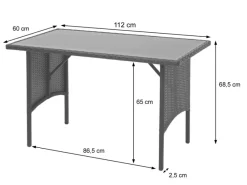 MCW Poly-Rattan Esstisch G16