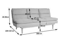 MCW Schlafsofa M79 Stoff/Textil Blau-Grau