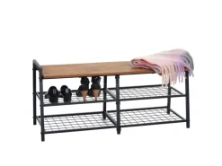 Clearance MCW Schuhregal A27 40x107x38cm Wildeiche-Optik