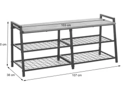 Clearance MCW Schuhregal A27 40x107x38cm Wildeiche-Optik