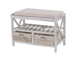 Clearance MCW Schuhregal C48 Sitzbank Weiß