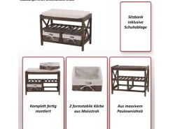 Clearance MCW Schuhregal C48 Sitzbank Weiß