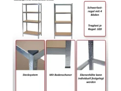 Outlet MCW Schwerlastregal D67 Verzinkt Silbergrau