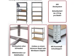 MCW Schwerlastregal E33 Schwarz 200x120x60cm