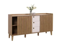 Hot MCW Sideboard M48 Schubladen Weiß Natur