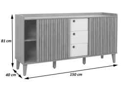 MCW Sideboard M48 -Optik Schubladen Dunkelgrau