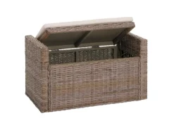 Clearance MCW Sitzbank Genua Rattan Staufach Grau-Braun