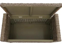 Clearance MCW Sitzbank Genua Rattan Staufach Grau-Braun