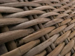 Clearance MCW Sitzbank Genua Rattan Staufach Grau-Braun