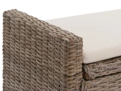 Clearance MCW Sitzbank Genua Rattan Staufach Grau-Braun