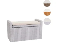 Clearance MCW Sitzbank Genua Rattan Staufach Weiß