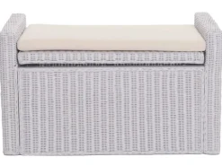Clearance MCW Sitzbank Genua Rattan Staufach Weiß