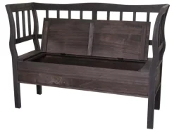 MCW Sitzbank H207 Staufach Shabby-Look Grau-Braun Shabby