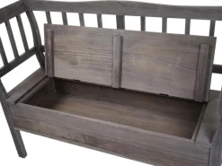 MCW Sitzbank H207 Staufach Shabby-Look Grau-Braun Shabby