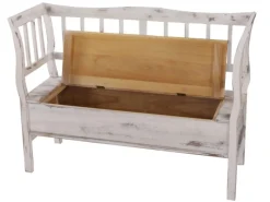 Online MCW Sitzbank H207 Staufach Shabby-Look Shabby Weiß
