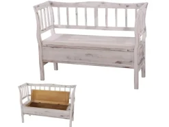 Online MCW Sitzbank H207 Staufach Shabby-Look Shabby Weiß