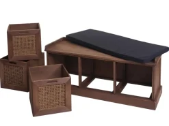 Online MCW Sitzbank J49 Aufbewahrungsboxen 47x110x40cm Polster Schwarz Braun